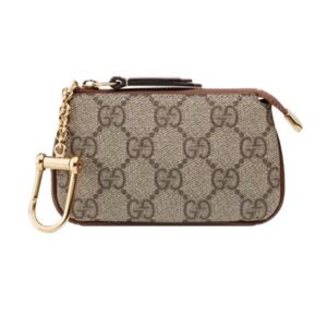 🔥GUCCI Classic Monogram GG Key Case Card Holder in Brown.